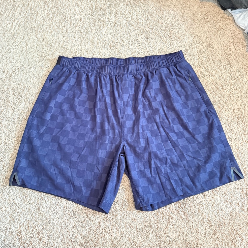 RHONE Navy Athletic Shorts - 7” inseam